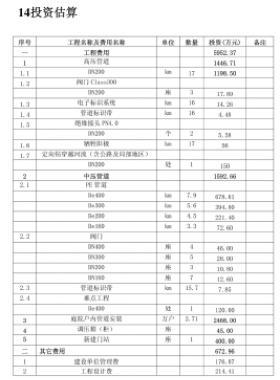 某县燃气高压市政管道项目建议书