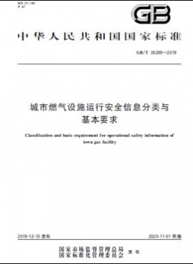 城市燃气设施运行安全信息分类与基本要求GB∕T 38289-2019