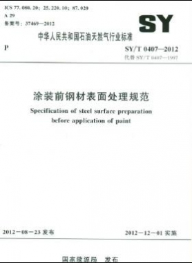 涂装前钢材表面处理规范石油天然气标准/T 0407-2012