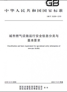 城市燃气设施运行安全信息分类与基本要求国标∕T 38289-2019