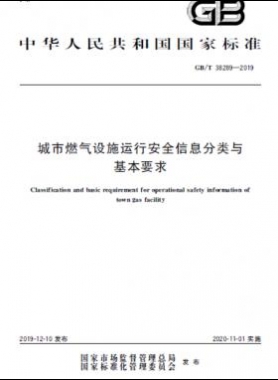 城市燃气设施运行安全信息分类与基本要求GB∕T 38289-2019