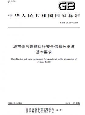 城市燃气设施运行安全信息分类与基本要求GB∕T 38289-2019