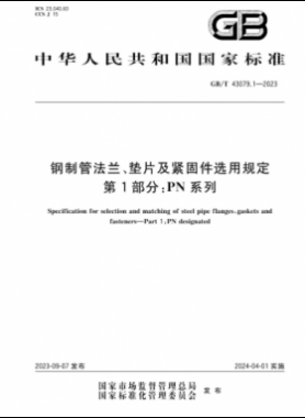 钢制管法兰、垫片及紧固件选用规定 第1部分：PN系列GB/T 43079.1-2023